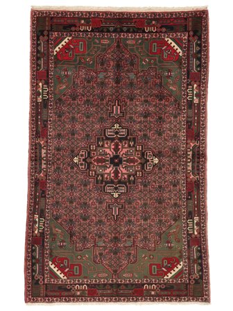 Koliai Matta Handknuten 142X232 Svart/Mörkröd Persien/Iran