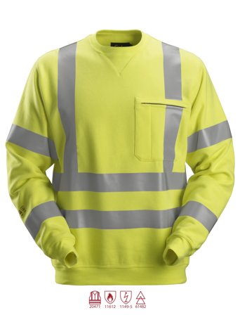 Snickers Workwear 2863 ProtecWork Genser varsel, gul S, Klær