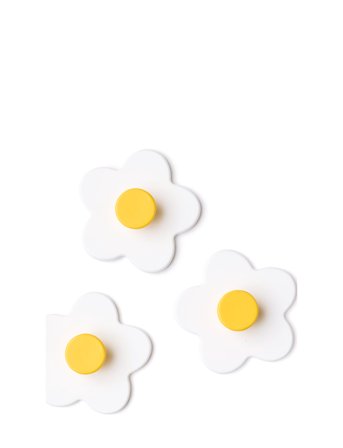 Kid's Concept Hook Flower White 3 Pcs - White - ONE SIZE
