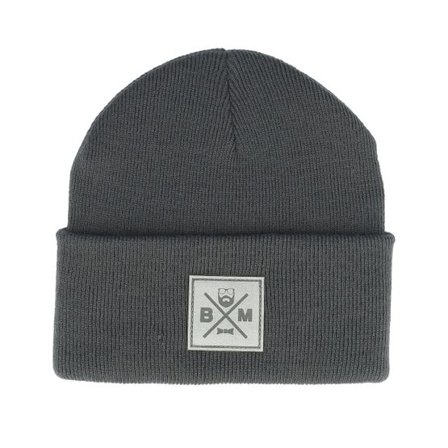 Bearded Man - Grå cuff Beanie - Bm Cross Patch Graphite Grey Beanie @ Hatstore