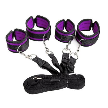 Mjukt lädermanschetter set justerbara remmar kit för hand-handled-ankel
