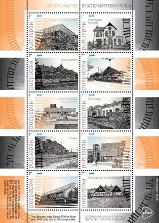 Holland - Stationsbygninger - Postfrisk ark