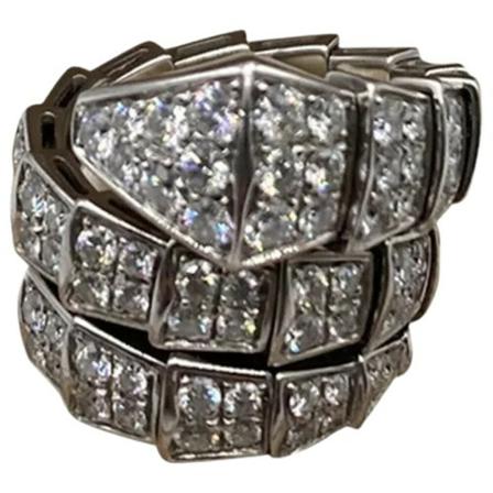 Bvlgari Vintage Pre-owned Metal ringe Grå, Dame Vintage Smykker, Størrelse: ONE Size