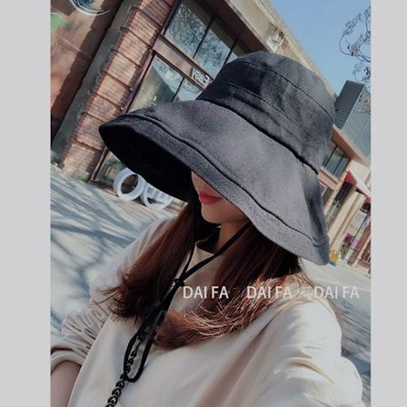 Kvindernes sorte strandhat, sammenklappelig bredskygget sommerhat med hætte, strandhat, spandhat, havehat