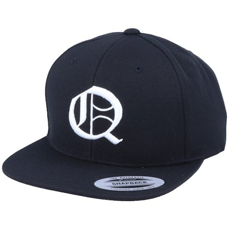Iconic - Sort snapback Kasket - Q Letter 3D Black Snapback @ Hatstore