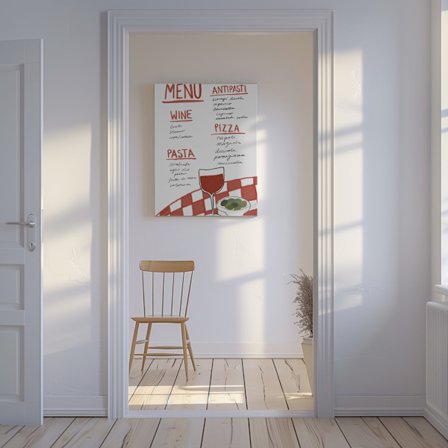 Italian Menu Canvastavla 50x70 cm