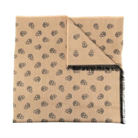 Alexander McQueen, Scarf Beige, Heren, Maat:ONE Size,wol,print