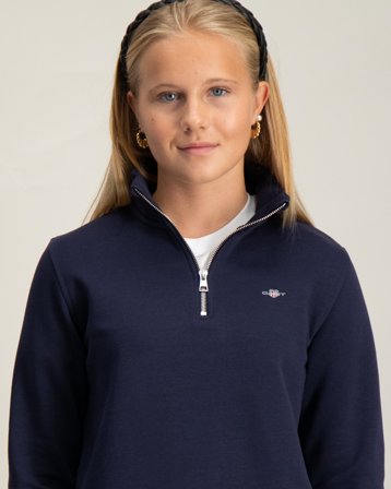 GANT SHIELD HALF ZIP SWEATSHIRT Blå Genser Jente - Kids Brand Store