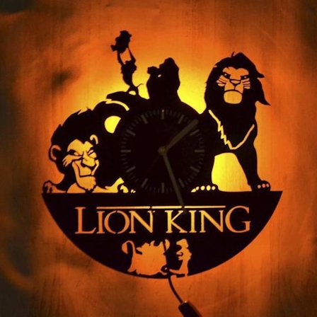 Simba Løvekonge Led Anime Vinyl Væg Ur Plade Ur Retro Dekor Vægkunst Ur