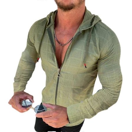 Tynd Sports Zip Up Hættetrøje Mænd Langærmet Hættetrøje Casual Slim Top