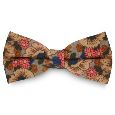 Retro Grey Floral Pre-Tied Bow Tie for Men - Pre-tied bow ties