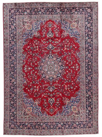 243X343 Tapis D'orient Mashad Rouge Foncé/Rose Foncé (Laine, Perse)