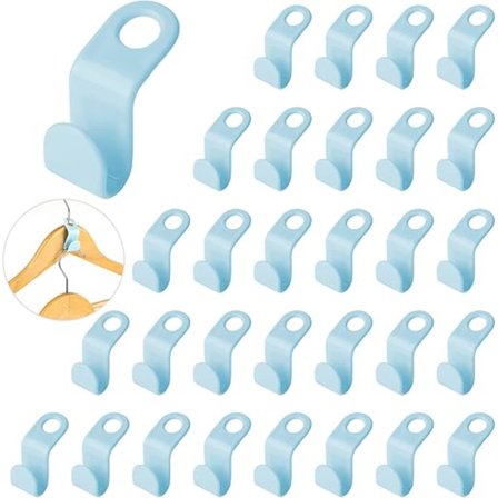 20 kleshengerfestekroker sparer plass (blå), magisk krok garderobe