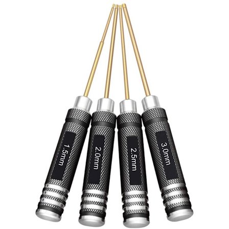 4 stk 1,5/2,0/2,5/3,0 mm sekskantskrutrekkersett Titan sekskantsnøkkelverktøysett for multi-akse FPV RC-verktøy