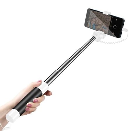 Perche à Selfie - LinQ - Miroir intégré - USB C - 92 cm - Bouton Déclencheur