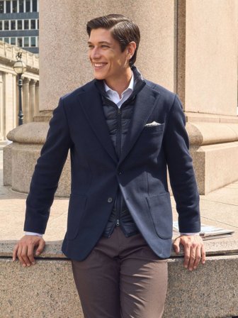 John Henric Men's Marineblauer Einreihiger Casual Blazer Size XXL