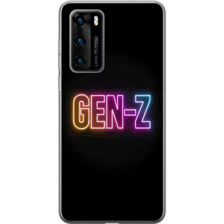 Kompatibel Mobilcover til Huawei Huawei P40 Neontekst Gen Z i farverigt lys mod en mørk baggrund i moderne digital stil