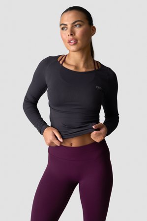 ICANIWILL - Everyday Seamless LS Dk Graphite - Pitkähihaiset - Naiset - Treenivaatteet ICIW:ltä
