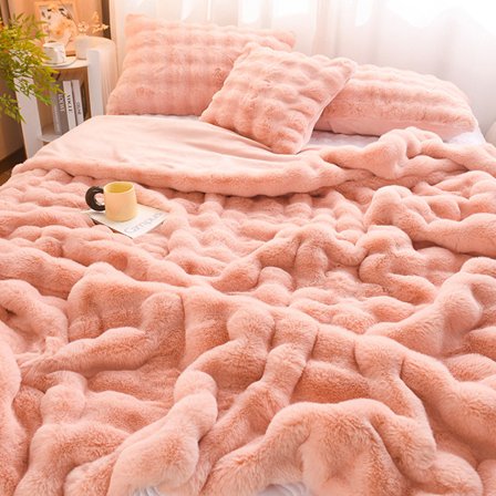 Tekoturkispeitto sohvalle, kuplakuvioinen ylellinen kaninuntuva pehmoinen pörröinen peitto paksu pehmeä ja mukava sohvalle makuuhuoneeseen 