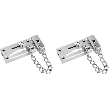 Dørkjede Dørkjede Dørlås Dørkjede Lås Rustfritt Stål Sikkerhet (sølv) (2 stk)