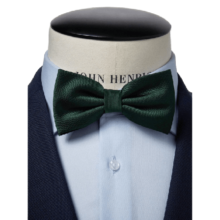 John Henric Silk Woven Rib Plain Pre Tied Bow Tie Accessoarer Herr Grön ONESIZE