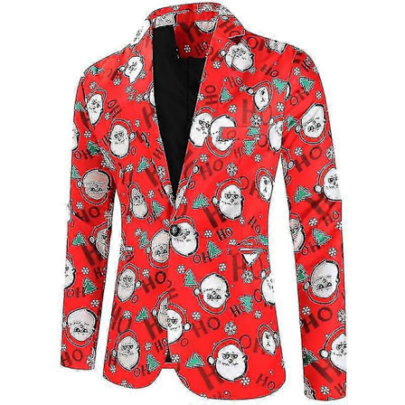 Juleblazere for menn, avslappet blazer med én knapp for jul