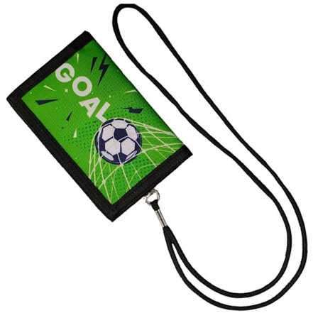 Fodboldpung med møntlomme, lynlås og kortholder, mini-rejsetaske til drenge