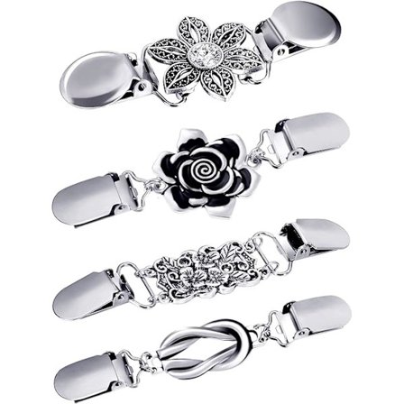 4 Stycken Vintage Tröja Sjal Clips Retro Kofta Krage C,ZQKLA