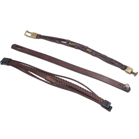Läderarmband Kohud Flerlagers Flätat Armband 3 Pack Flerfärgad