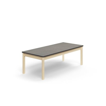 Stół DECIBEL, 1600x700x530 mm, dźwiękochłonne linoleum, brzoza/ciemnoszary