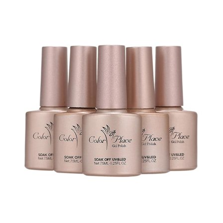 6 STK Gel Neglelakk Sett Base Coat Top Coat Fire Farger Langvarig Neglelakk