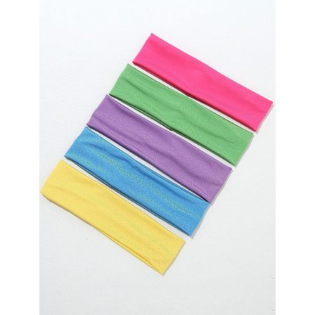 5 st Stretch Hårband i polyester 4,5~5 x19.5 cm. 5 färger