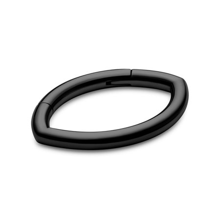 10 mm Black Surgical Steel Oval Piercing Ring for Men - Piercing jewellery