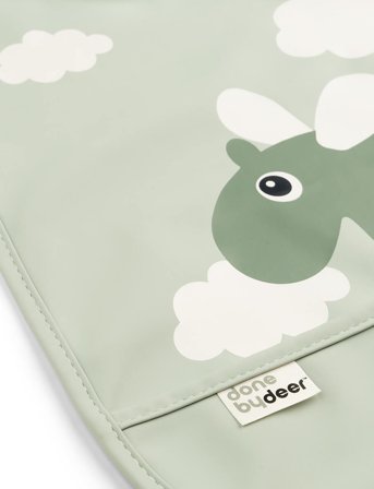 Done by Deer Bib W/Velcro Happy Clouds Green - Green - ONE SIZE