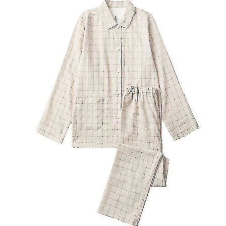 Dame Pyjamas Letvægts Knap Ned Pyjamas Sæt med Lange Ærmer 100% Bomuld til Kvinder