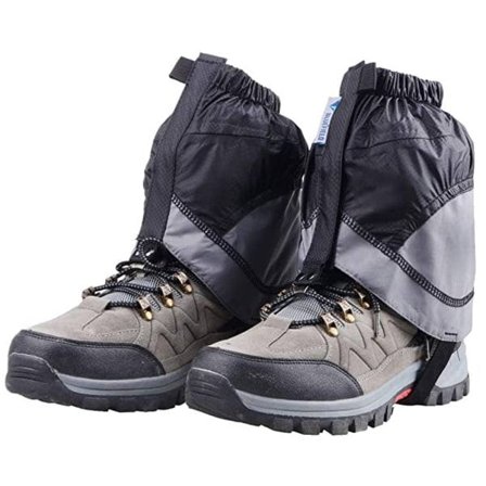 1 par unisex vanntette gamasjer, lettvekts gamasjer, svart og grå