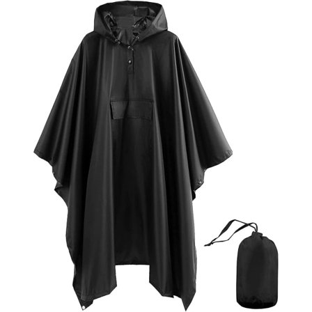 Althee Hooded Rain Cape Återanvändbar Vattentät Rain Cape Unisex regnjacka med fickor Vuxen