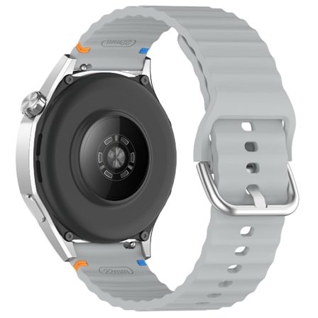Klockarmband 20 mm Silikon Wave Design Grå
