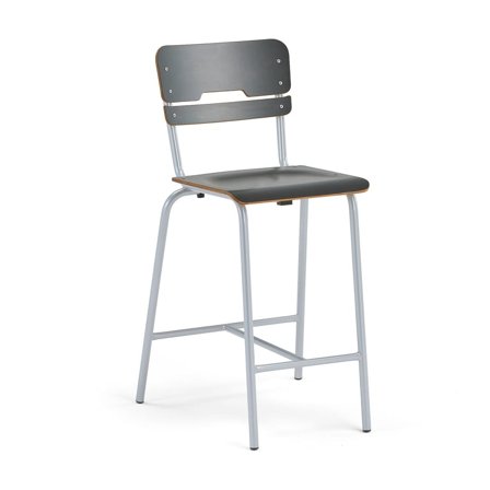 Classroom chair SCIENTIA, wide seat, H 650 mm, silver/anthracite