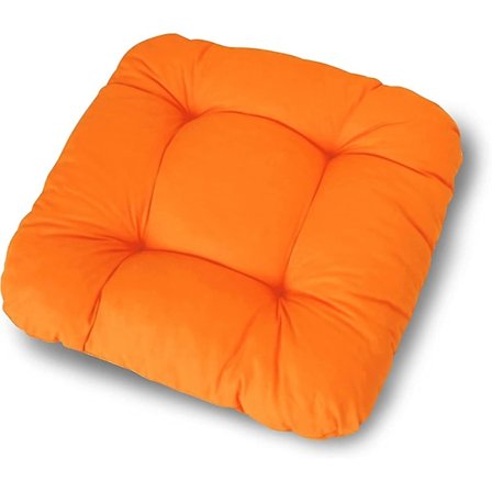 Sæt med 2 Stolhynder Orange (38x38x8 Cm) - Hynde til Havestol, Køkken- eller Spisestuestol - Komfortabel UV-bestandig Indendørs og Udendørs