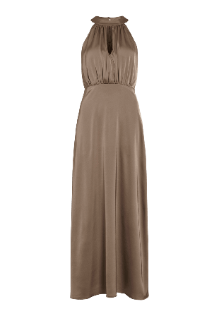 Vila Dress VIRAVENNA HALTERNECK MAXI DRES Jerseyklänningar Dam Brun 36