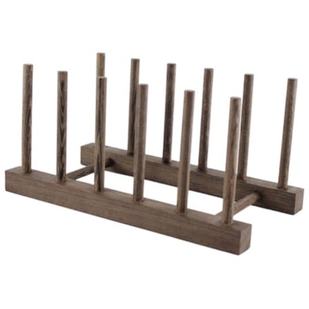 Trä tebricka hållare trä kyckling förvaringsställ arrangör för tallrik tallrik bakform frukt tallrik hållare-5 rutnät