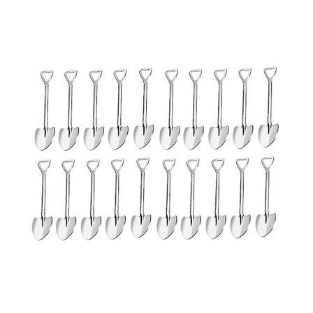 20 kpl Lapiomuotoisia Espresso Lusikoita, 12 cm Ruostumattomasta Teräksestä Mini Kahvilusikoita, Pieniä Lusikoita_Hyviä juttuja