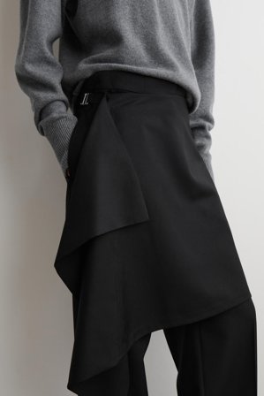 COS Femme Pantalon-Jupe En Laine in Noir