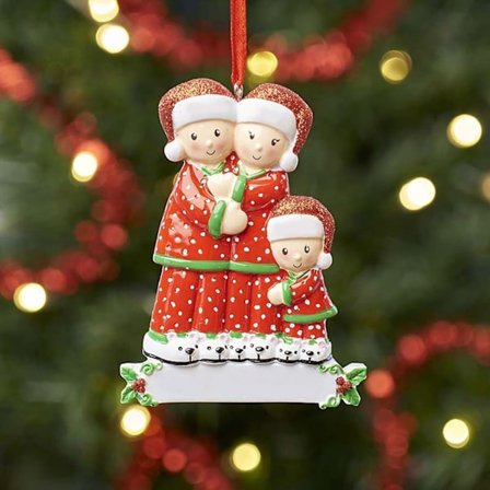 Personlig namn julgransprydnad set, personlig familj Ch