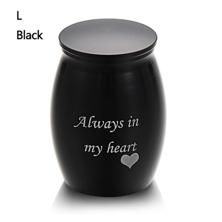 Kremasjonsurner for kjæledyr Askebeholder Minnesmerke SVART L