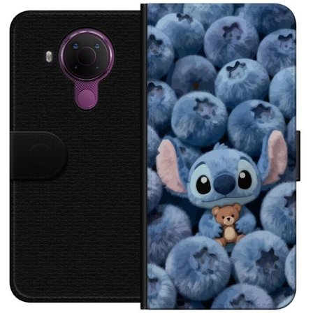 Kompatibelt Lommeboketui til Nokia 5.4 Lady Gaga minimalistisk plakat med gitar og monokrom design