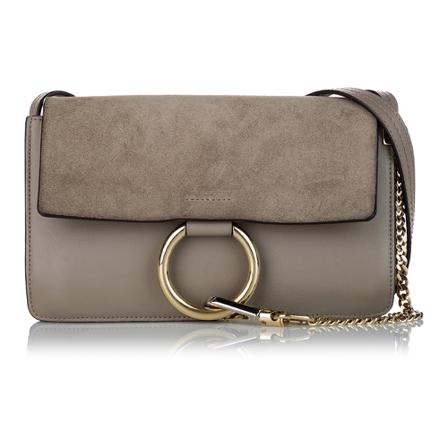 Chloé Pre-owned, Faye Leather Crossbody Bag Grijs, Dames, Maat:ONE Size