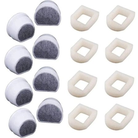 Paket med 16 Skumförfilter och Kolfilter Kompatibla med PetSafe Drinkwell Fontän INOX 360 Avalon Pagoda Seascape och Sedona Fontäner, Katt D