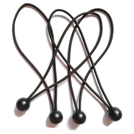 Professionel gummistropper med kugle til fastgørelse af presenninger, cykler, biler, haver osv. - Ekstra holdbar og UV-bestandig - 20 cm - Sort